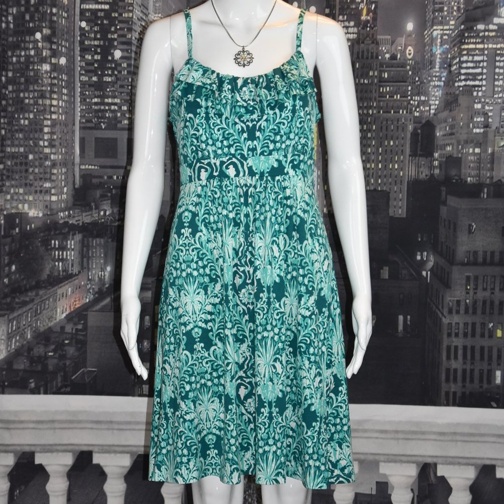 New York & Company sz M Adjustable Spaghetti Strap Ruffled Floral Print Dress